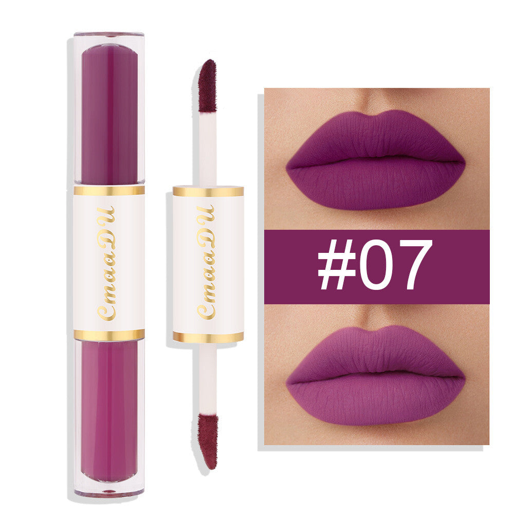 2-in-1 Double Ended Matte Lip Gloss Lipstick - Long Lasting, Waterproof