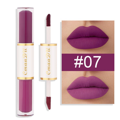 2-in-1 Double Ended Matte Lip Gloss Lipstick - Long Lasting, Waterproof