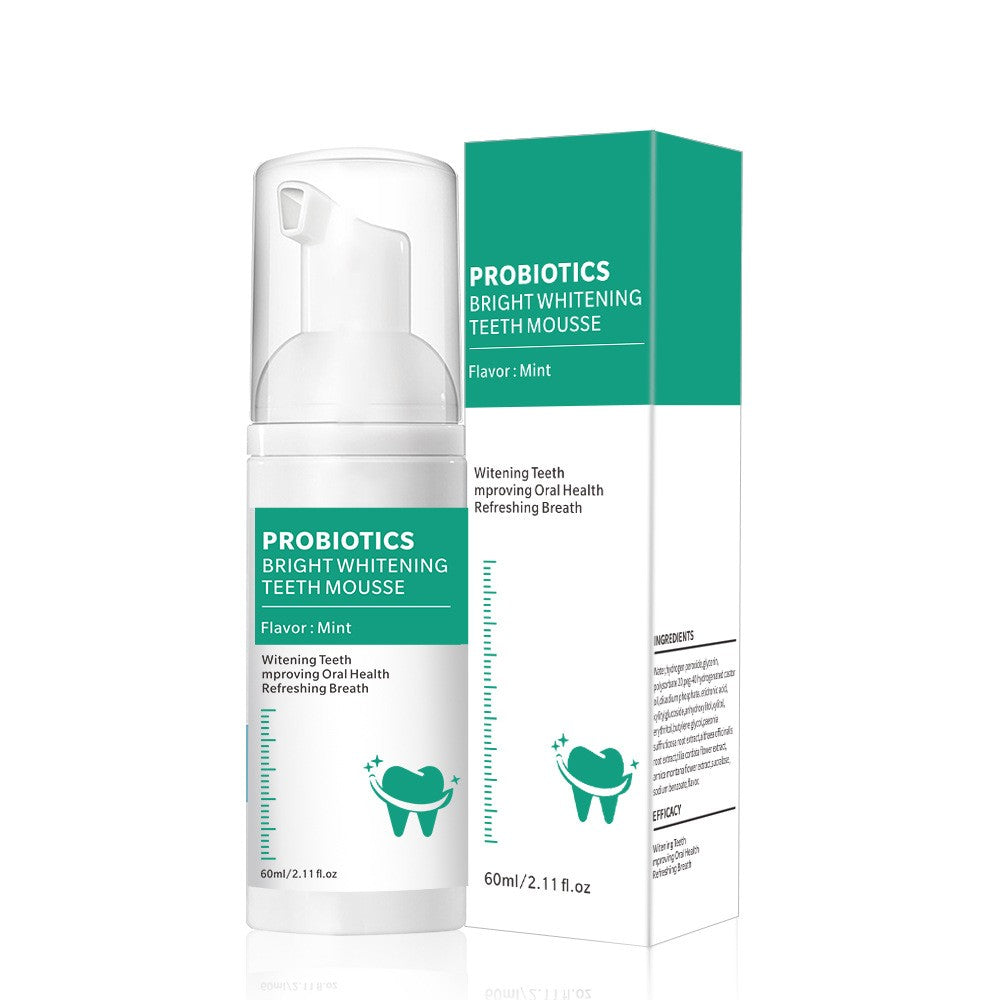 Mousse Whitening Foam Toothpaste - Mint Flavor, Freshens Breath, Fights Stains