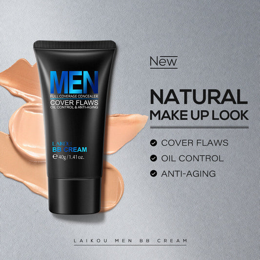1.41oz BB Cream For Men Makeup Base Cover Flaws Oil Control Anti-Aging