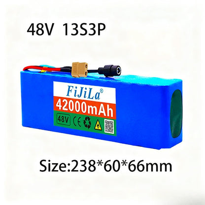 48V 42Ah 13S3P Li-ion Battery Pack with BMS for Electric Scooter E-Bike