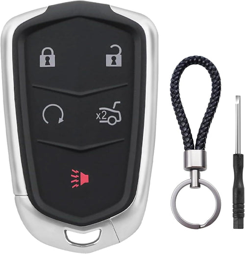 5 Button Car Key Fob Shell Pad Cover for Cadillac Keyless Entry Remote Pad Cover