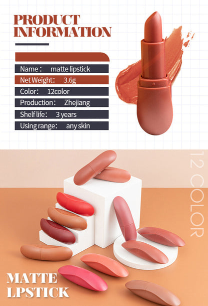 Hydrating Matte Lipstick 💋 Long Lasting & Waterproof 🌸 Non-Stick Smudge Proof