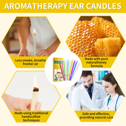 6-Pack（5Box/set) Beeswax Ear Candles Conical Horn for Relaxation Ear Cleaning