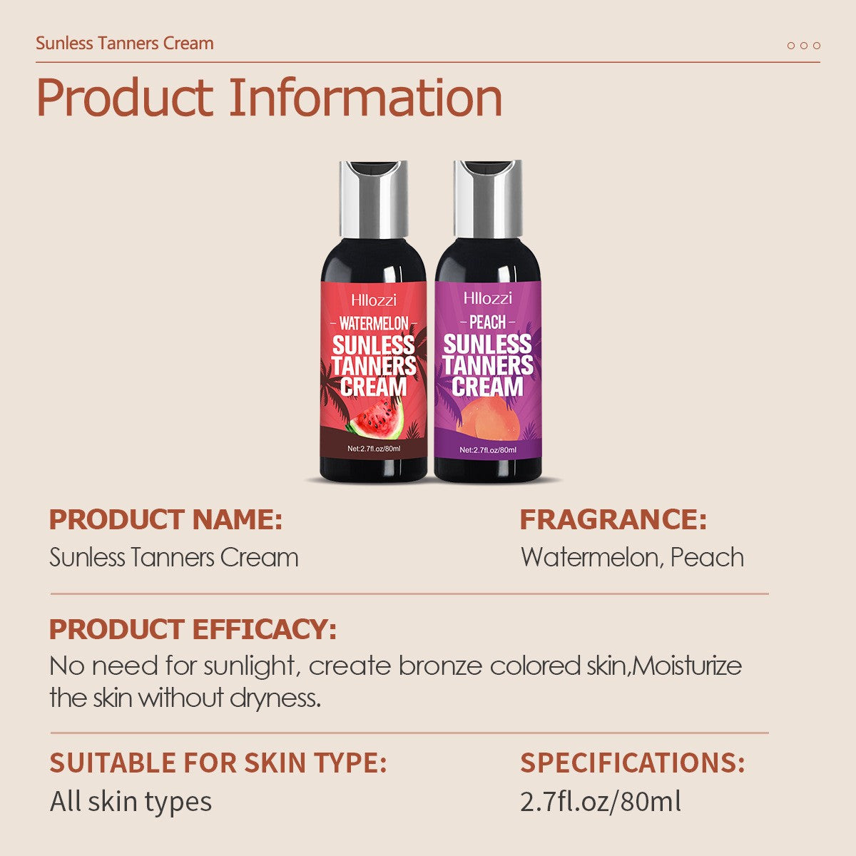 Tropical Fruit Self Tanner - Waterproof Gel, Buildable Natural Glow Self-Tanning