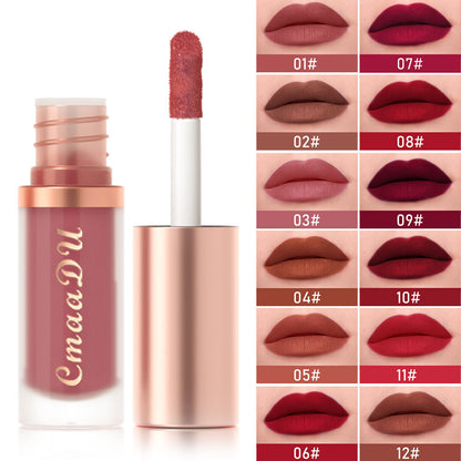 12Color Velvet Matte Liquid Lipstick Lip Gloss Long Lasting Non-Stick Waterproof