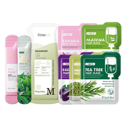 19pcs/set Cleaning Skin Masks Set mud skin Pores Hydrating Soothing Brightening