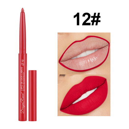 12 colors 1g Matte Lip Liner & Lipstick - Velvet Rosewood & Pink Waterproof