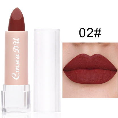15-Color Matte Lipstick - Waterproof, Long-Lasting, Non-Stick Vegan