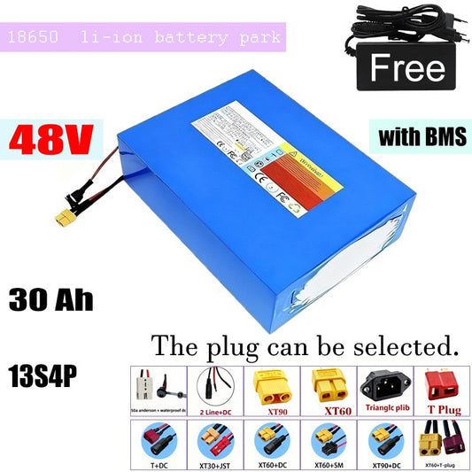 48V 30Ah 13S4P Li-ion Battery with BMS for Electric Bicycle E-Bike