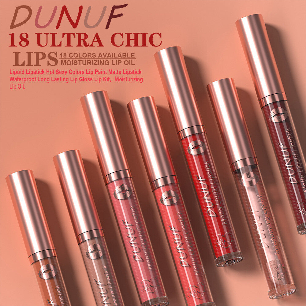 💄 18 Colors Matte Liquid Lipstick Waterproof Long Lasting Lip Gloss Oil
