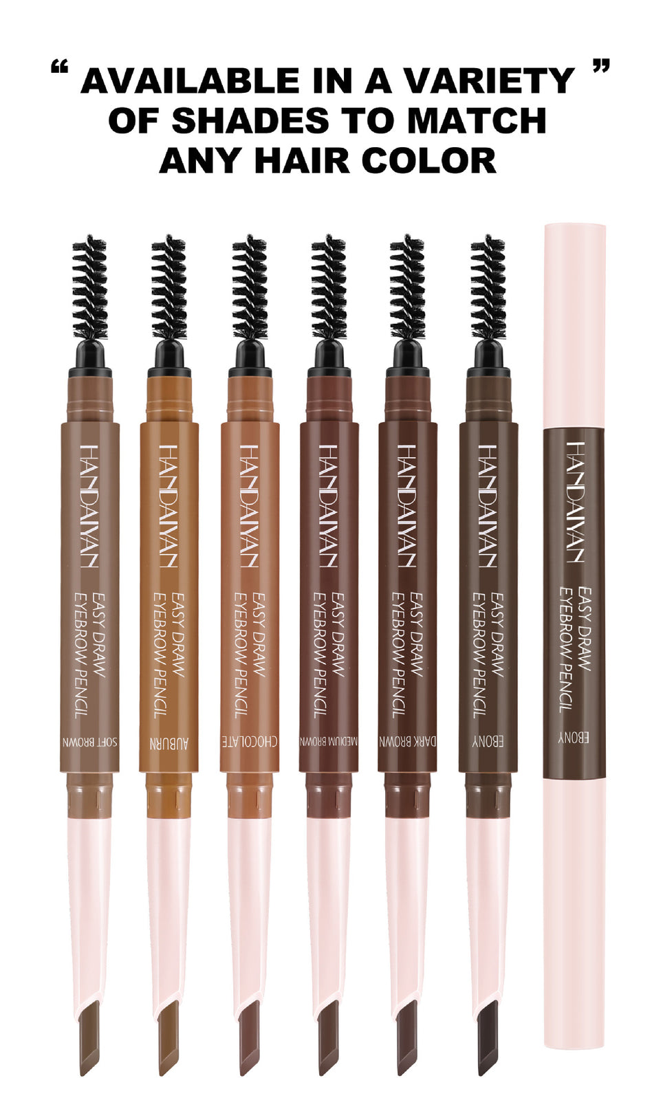 Dual-Ended Eyebrow Liner · Waterproof & Long-Lasting Built-in Spoolie Brush