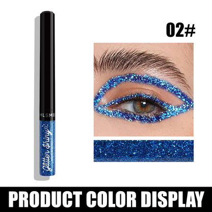 Glitter Liquid Eyeliner Pen - Metallic Shine Waterproof Smudge-Proof, Vibrant