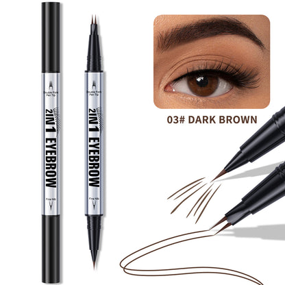 3D Dual-Ended Eyebrow Liner & Eyeliner Waterproof No Fading Long Lasting