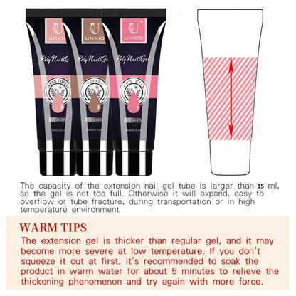 15ml Nude Quick Extension Poly Nail Gel Soak Off Nail Art Gel Acrylic Gel Polish