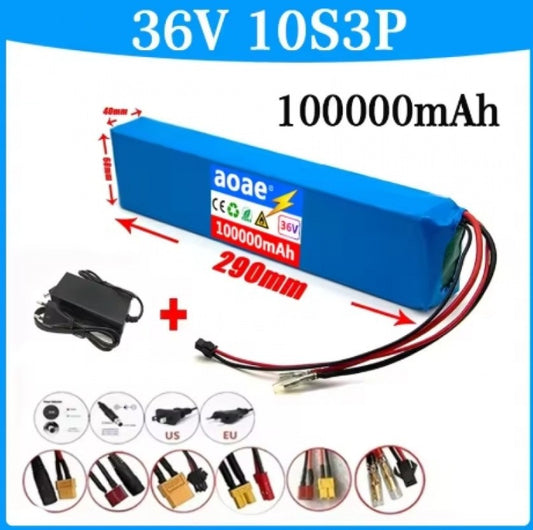 36V 100Ah 10S3P Li-ion Battery for 500W High Power E-Bike Motorcycle