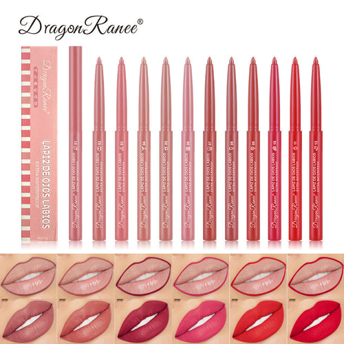 12 colors 1g Matte Lip Liner & Lipstick - Velvet Rosewood & Pink Waterproof