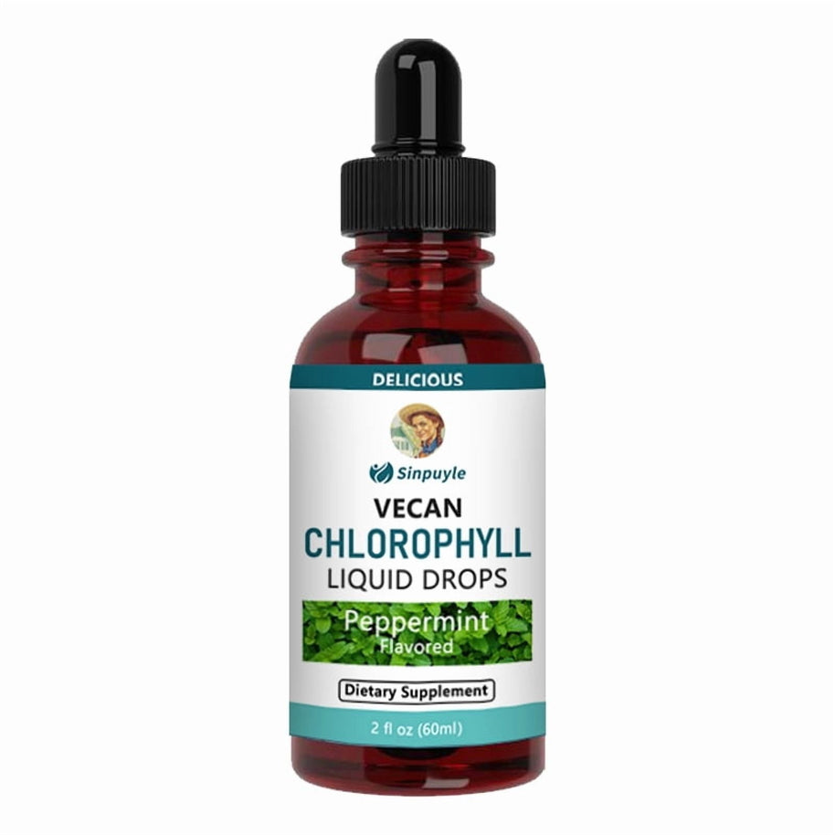 Sinpuyle Vegan Chlorophyll Liquid Drops,Peppermint Flavored,1Bottle 2fl oz 60ml