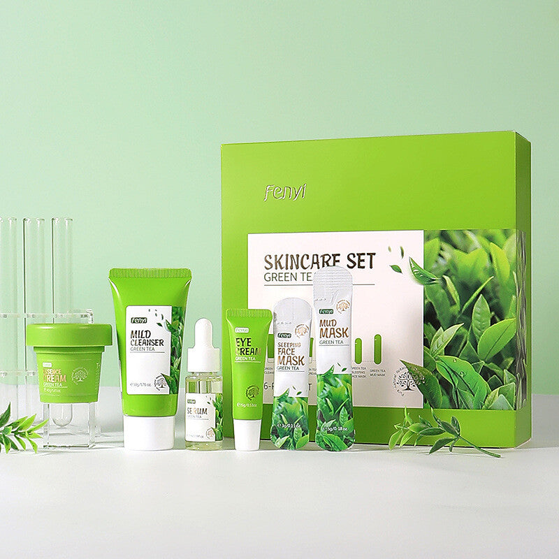 Green Tea Skin Care Skin Masks Set Facial Cleanser Eye Cream Facial Cleansing
