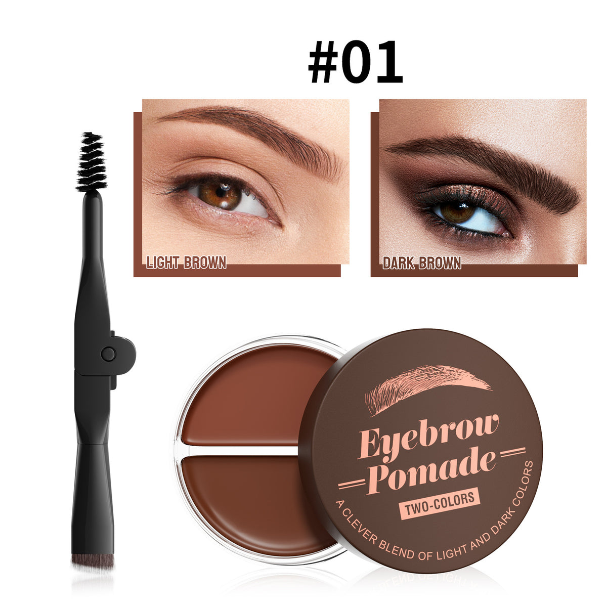 2-Tone 3D Brow Gel Eyebrow Mascara Natural Gradient Waterproof Smudge-Proof