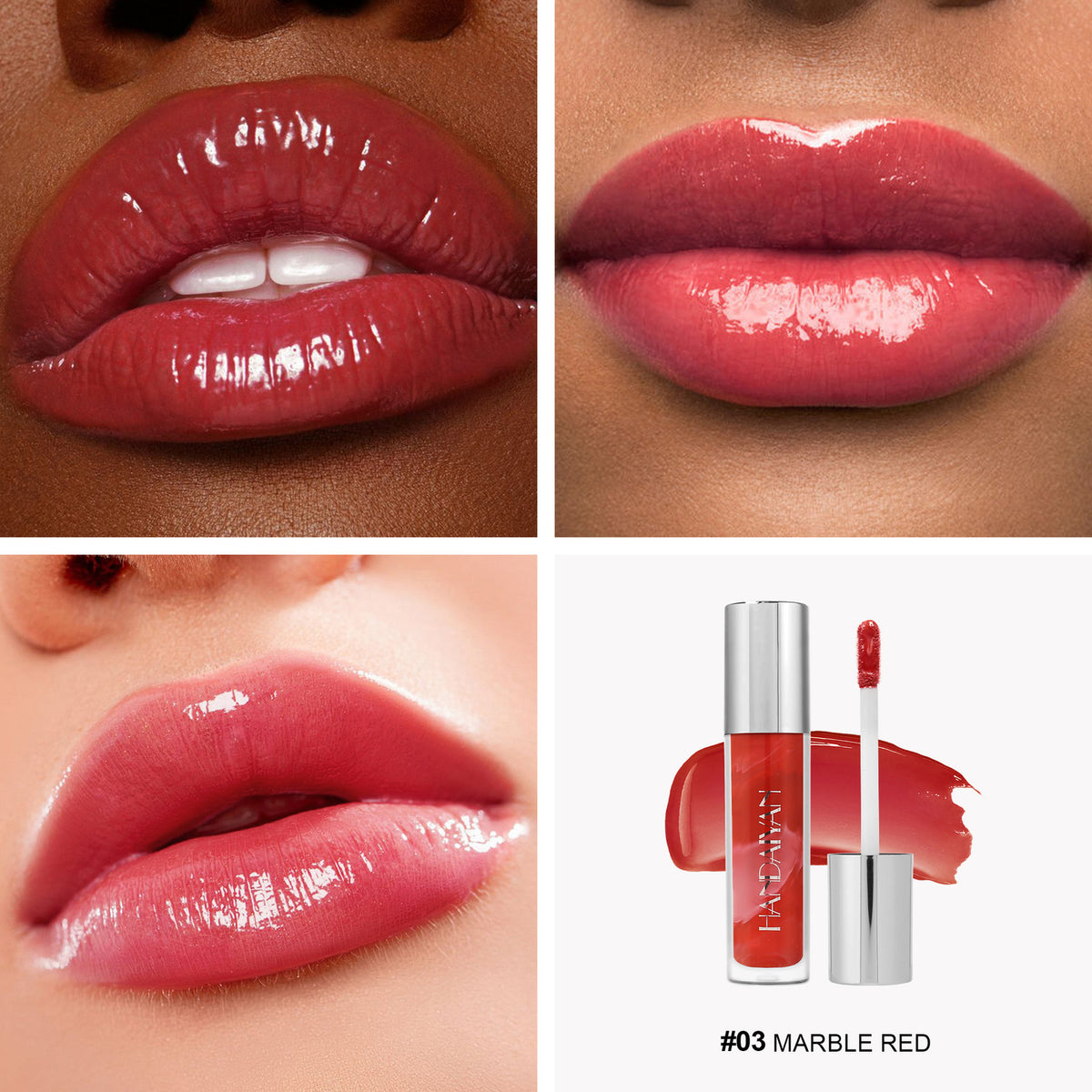 Marble Vein Lip Gloss - Hydrating Liquid Lipstick, Moisturizing Shine
