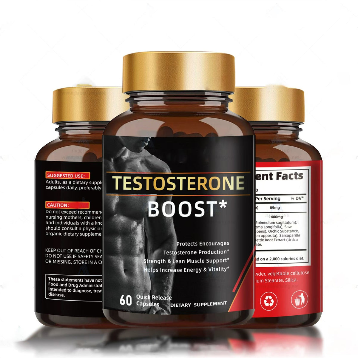 Natural Testosterone Booster Supplement Capsules for Men Tribulus Fenugreek