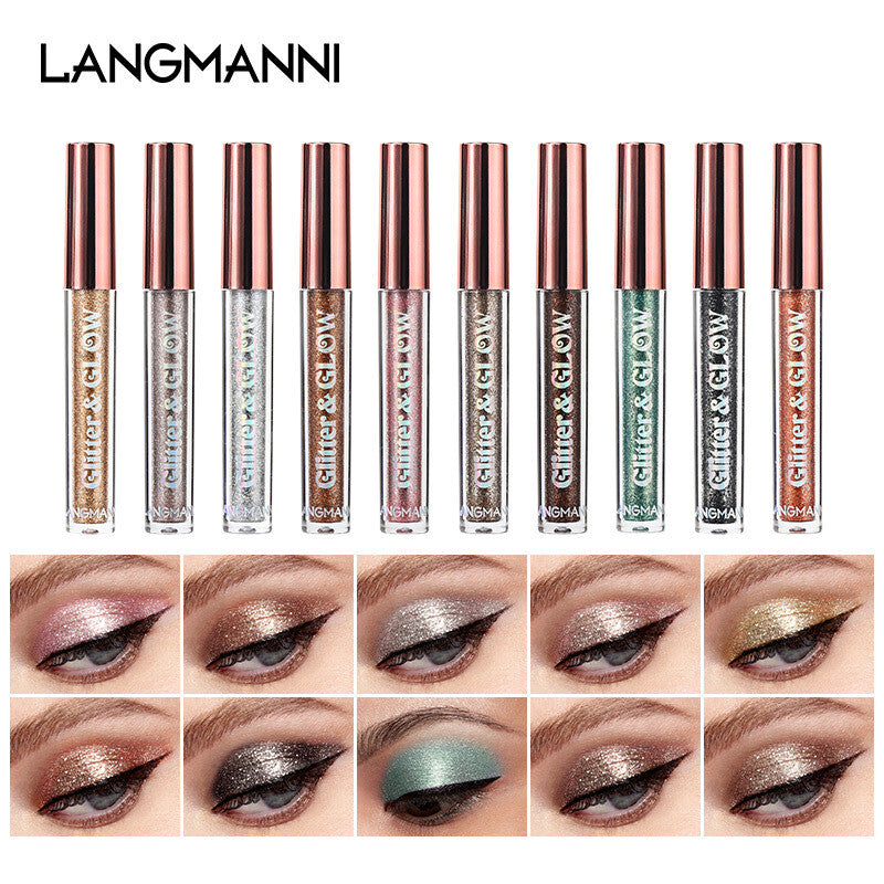 10-Color Gift Set Holographic Liquid Eyeshadow - Pearlized, Longwear Eye Shadow