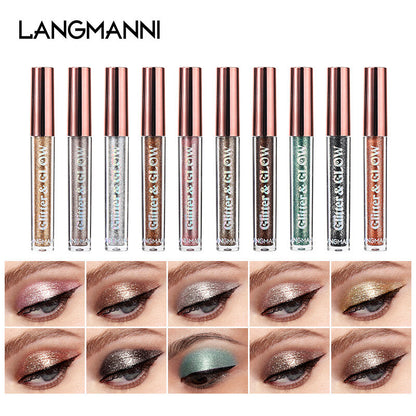 10-Color Gift Set Holographic Liquid Eyeshadow - Pearlized, Longwear Eye Shadow
