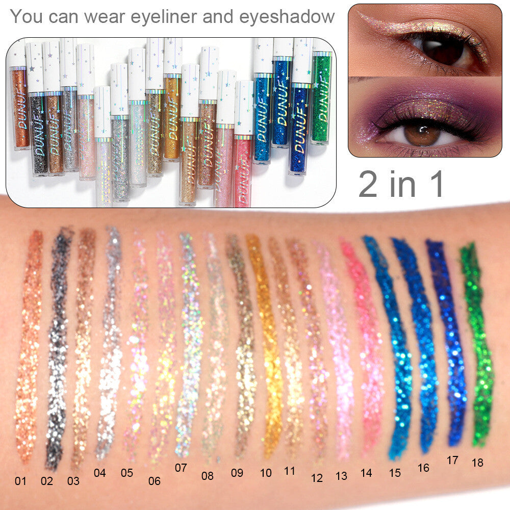 Long-lasting Shiny Glitter Liquid Eyeliner With 18 Colours Sequined eyeliner