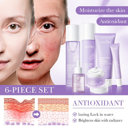 6pcs/set Grape Seed Essence Skincare Gift Box Antioxidant Repair Moisturize