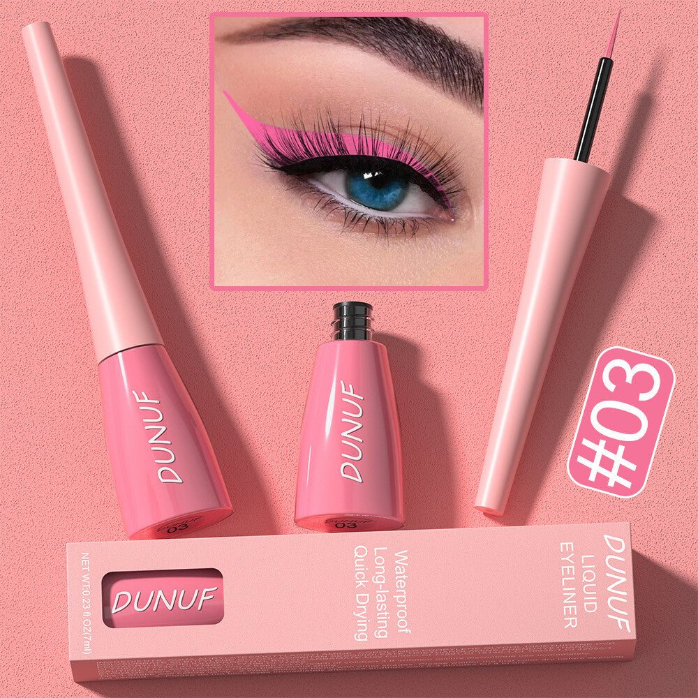 8Color Waterproof Liquid Eyeliner Vibrant Longwear Smudge-Proof Makeup for Women