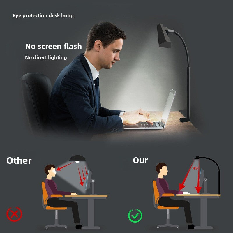 LED Dual Head Reading Desk Lamp Folding Swing Arm Desk Lamp with Clamp