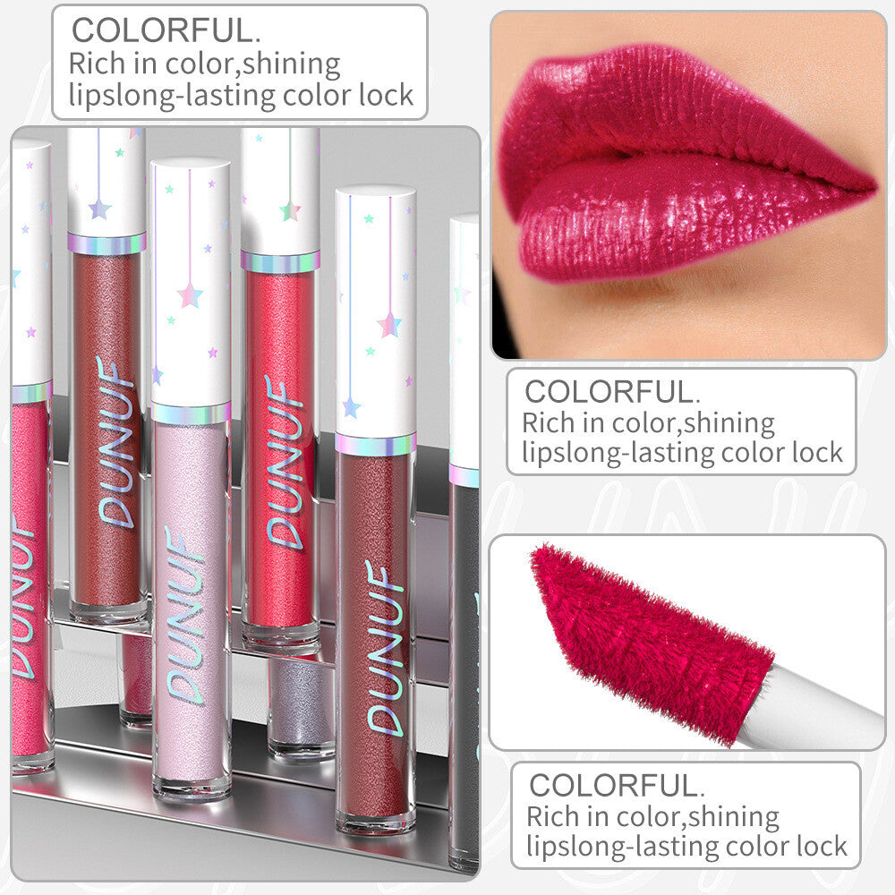 12 Color Shimmer Liquid Lipstick Long Lasting Waterproof Glossy Finish Lip Gloss