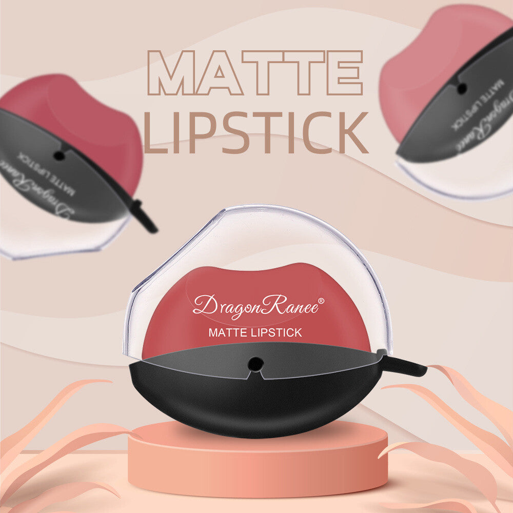 Lip-Shaped Matte Velvet Lipstick - Long Lasting Red (Easy Apply) Waterproof