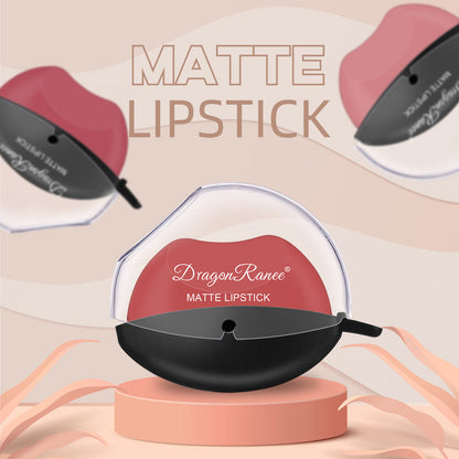 Lip-Shaped Matte Velvet Lipstick - Long Lasting Red (Easy Apply) Waterproof