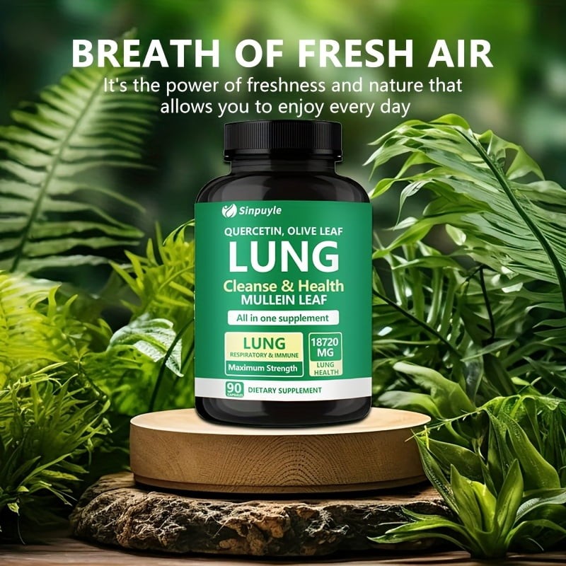 Sinpuyle Lung Cleanse & Respiratory Support Supplement-1 Bottle 90 Capsules