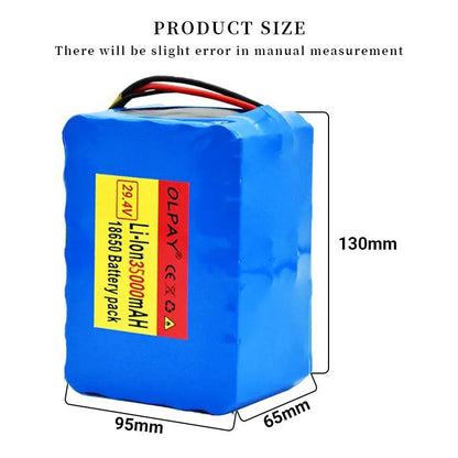 24V 35Ah 7S5P Li-ion Battery Pack High Power with BMS for Electric Bicycle