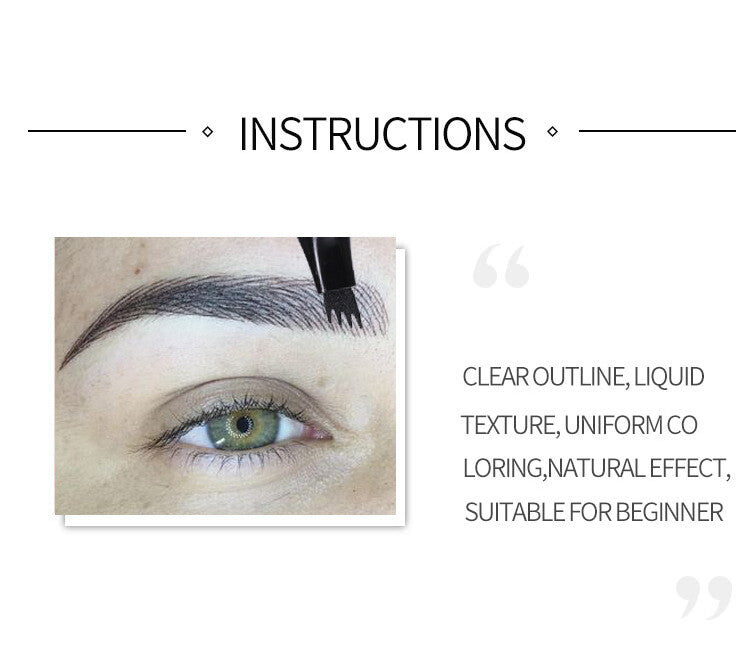 4-Prong Liquid Brow Pen - Ultra-Fine Tip,Eyebrow Liner, Waterproof Long Lasting
