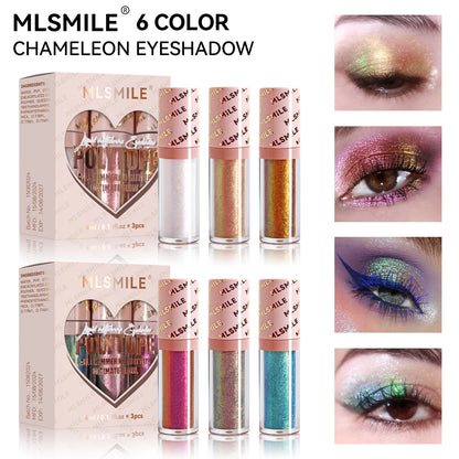 3pcs/set Chameleon Liquid Eyeshadow Metallic Shimmer Color Shift Iridescent Glow