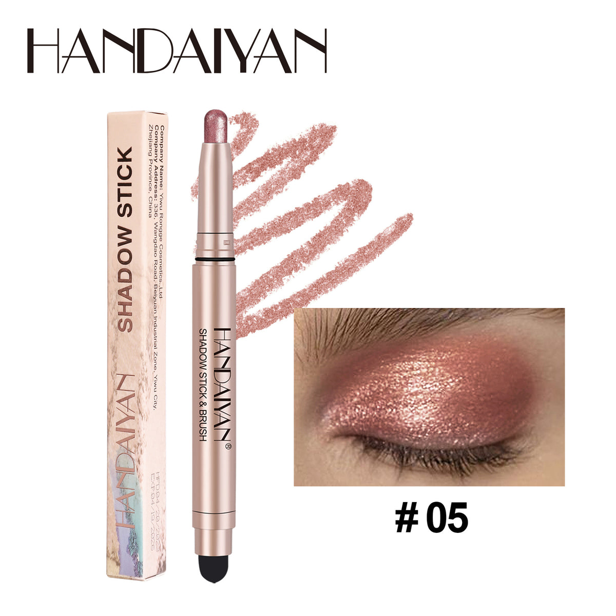 Shimmer Pearl/glitter finish Eye Shadow Liner 1-step application Waterproof