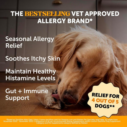 Dog Allergy & Itch Relief Supplement with Probiotics, for Skin & Paw Health