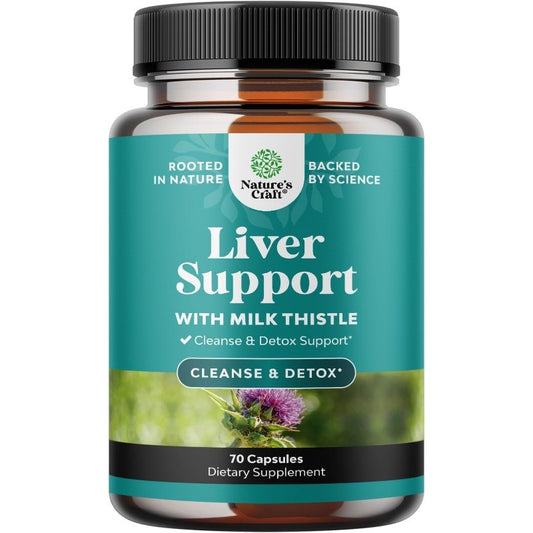 Liver Support Supplement Milk Thistle Ginger Dandelion for Digestive Health