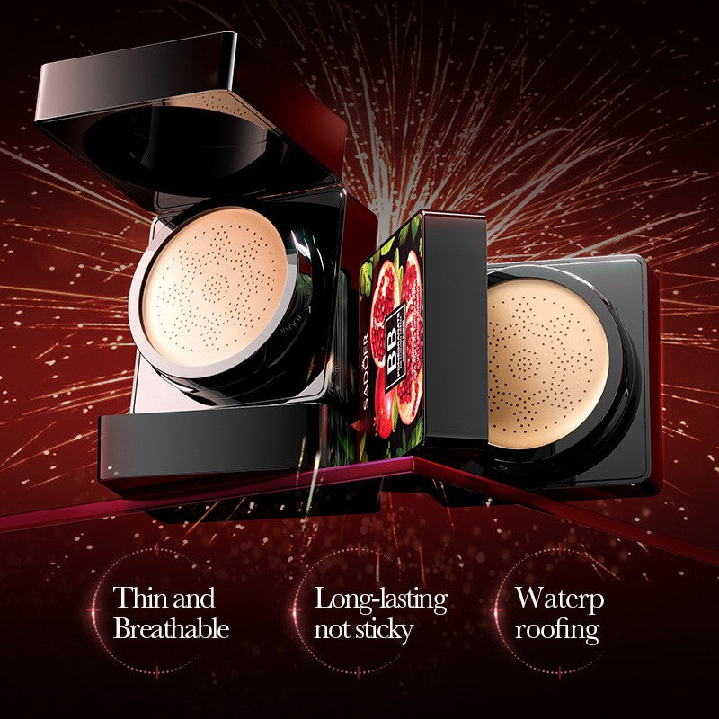 Red Pomegranate BB Cream Mushroom Cushion Brightening Hydrating & Full Coverage