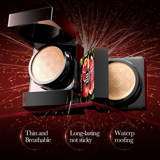 Red Pomegranate BB Cream Mushroom Cushion Brightening Hydrating & Full Coverage