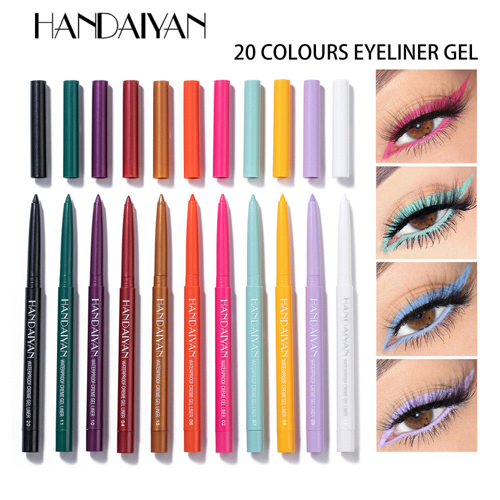 20-Color Waterproof Eyeliner Gift Set Quick-Dry Matte Colorful Makeup for Women