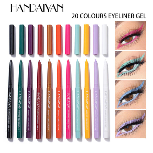 20-Color Waterproof Eyeliner Gift Set Quick-Dry Matte Colorful Makeup for Women