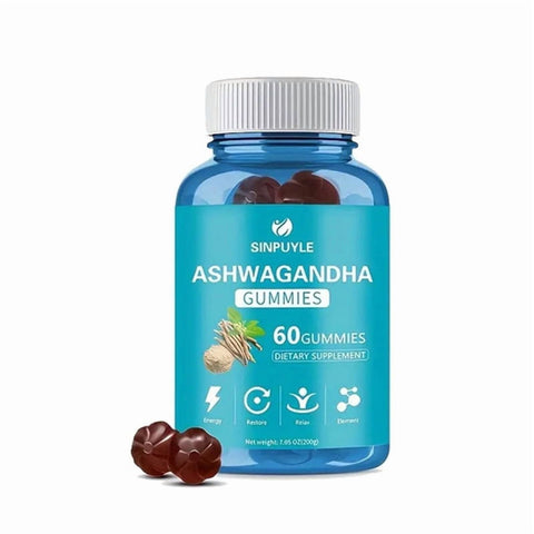 Sinpuyle Ashwagandha Gummies Natural Adaptogen Supplement-1 Bottle 60 Count