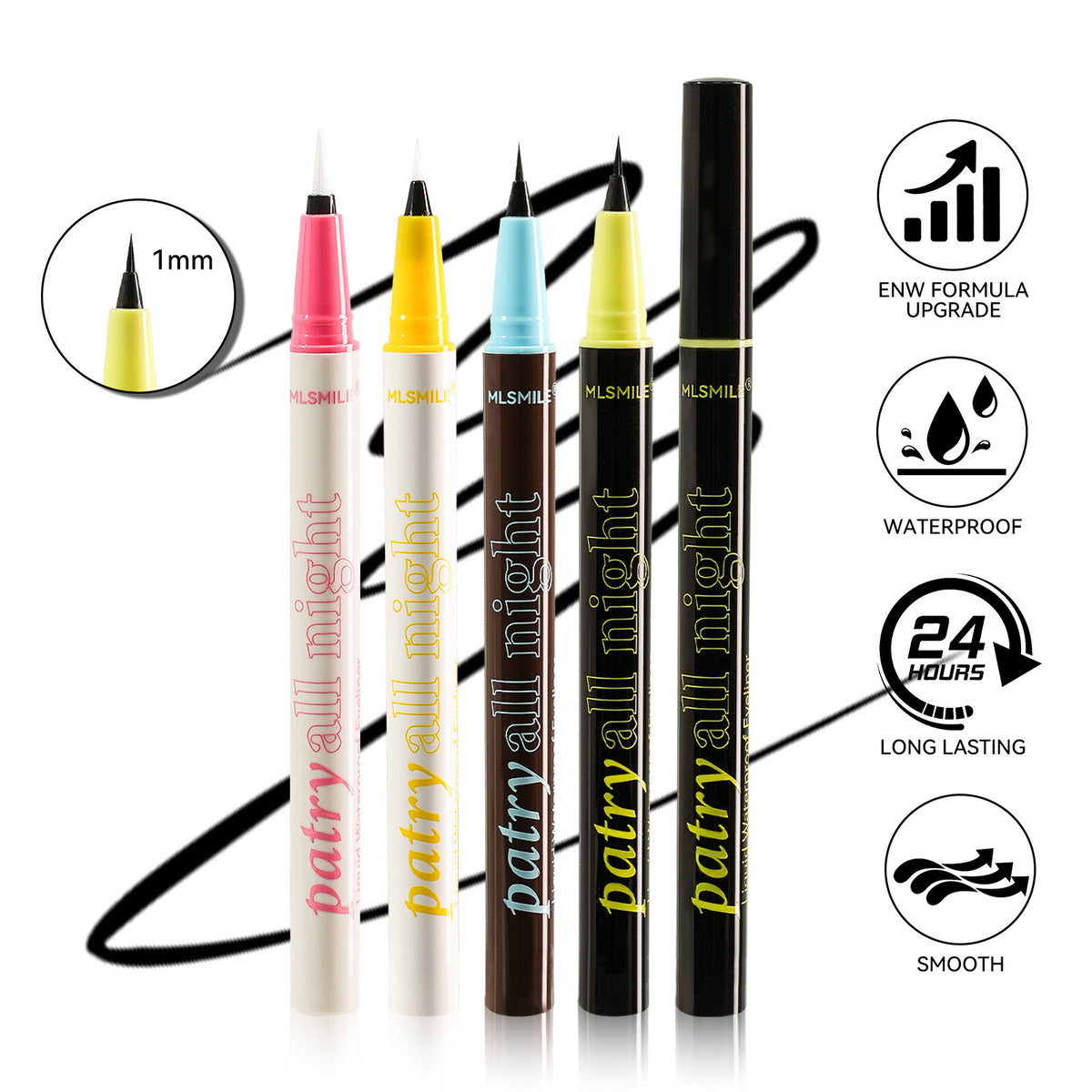 Liquid Eyeliner Eyes Pencil Makeup for Women Waterproof Black/White/Silver/Brown