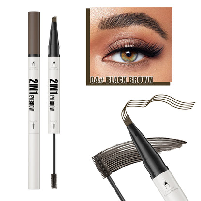 Fork Tip Liquid Eyebrow Liner - Waterproof, Sweatproof, Natural Hair Strokes