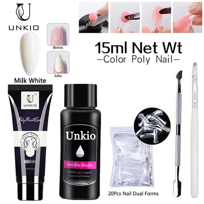 Poly Nail Acrylic Gel Kit 15ml Clear Crystal Builder Colors with Nail Gel Polish
